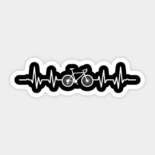 Bicycle Heartbeat - cycling lover gift Sticker